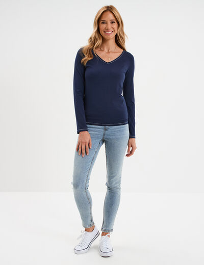 Jegging skinny taille haute denim double stone femme