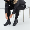 Bottines en cuir avec boucles noir femme
