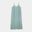 Robe longue droite fluide à bretelles vert turquoise femme