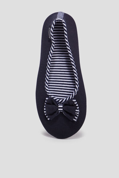 Chaussons ballerines Isotoner bleu marine femme