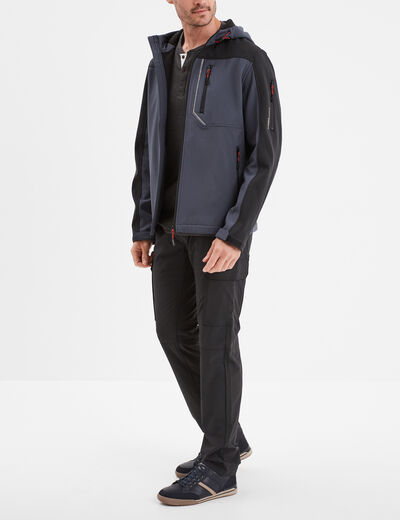 Veste à capuche déperlante Trappeur bleu foncé homme