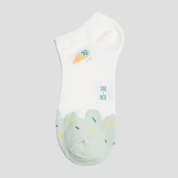 Lot 5 paires chaussettes invisibles vert pastel femme