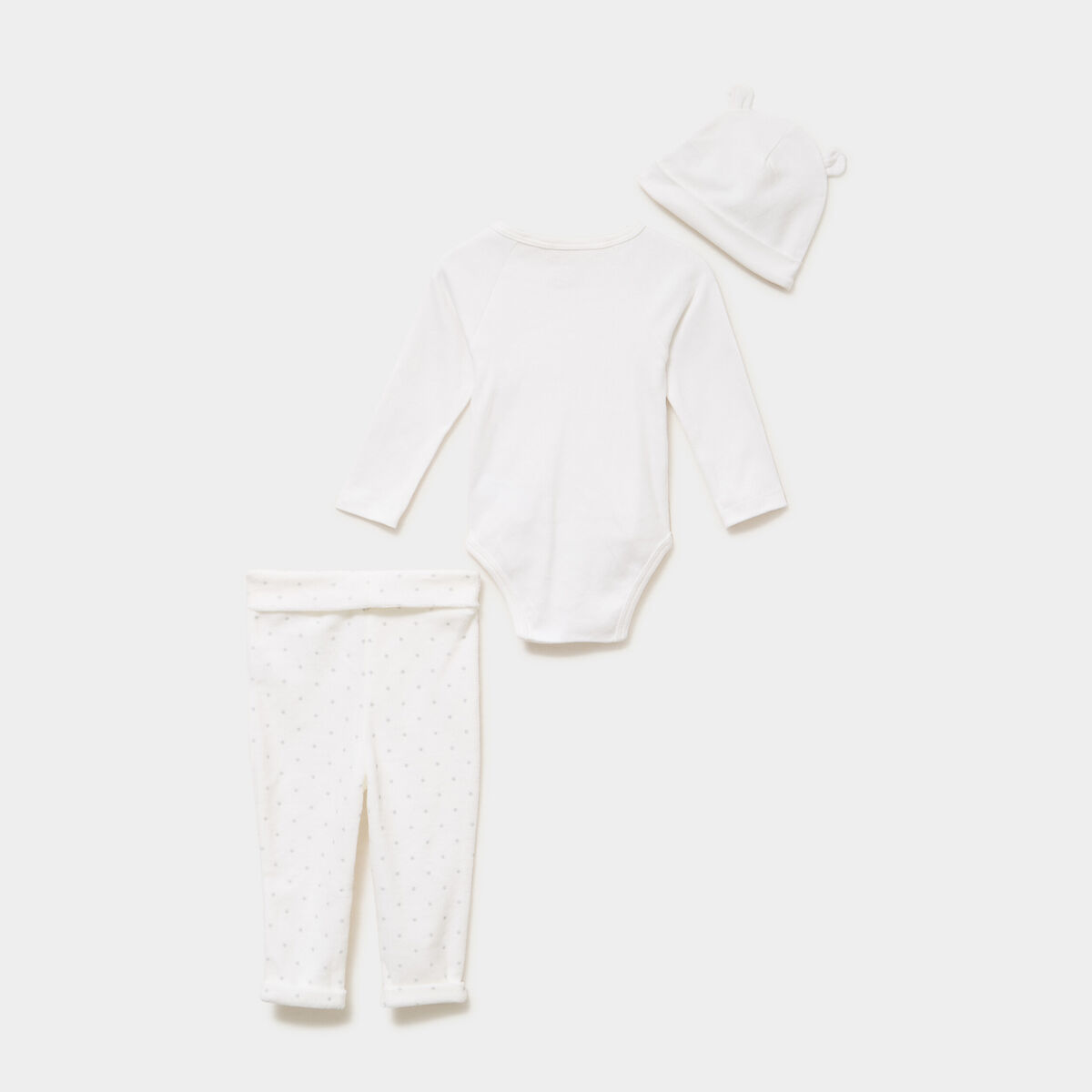 Ensemble 2 pi&egrave;ces coton blanc b&eacute;b&eacute;