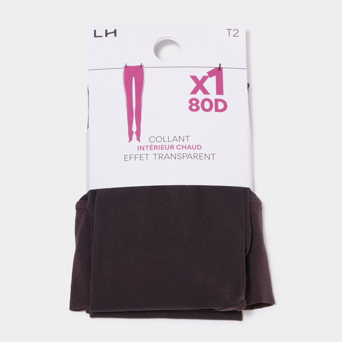 Collants int&eacute;rieur polaire marron fonc&eacute; femme