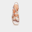 Sandales en cuir semelles corde jaune or femme