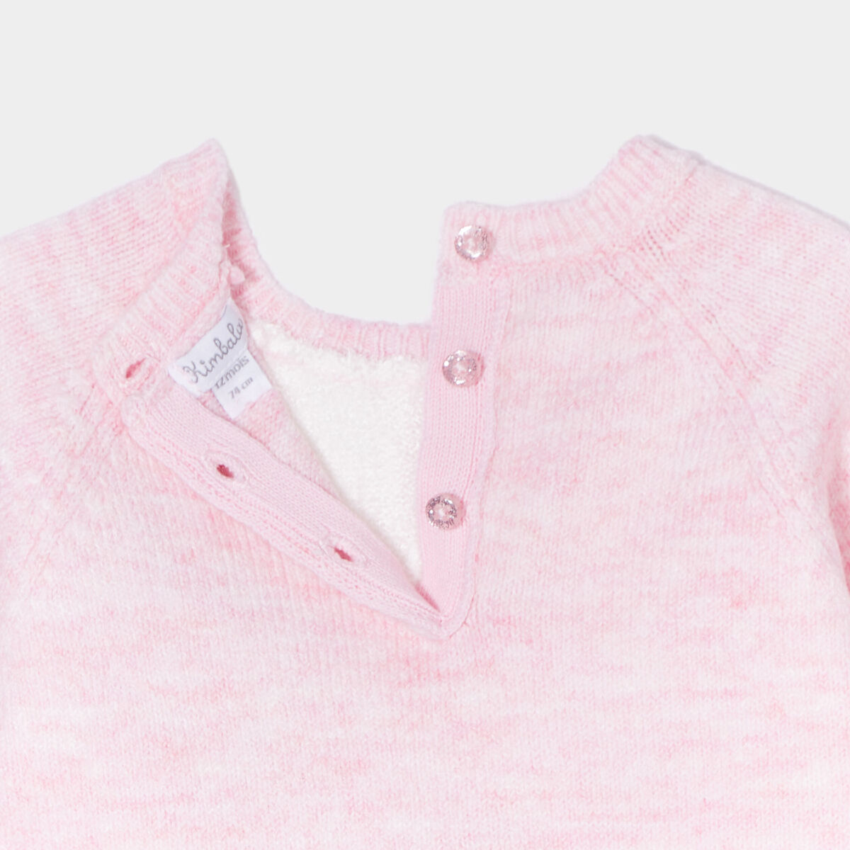 Robe pull longueur genou Kimbaloo rose bébé fille