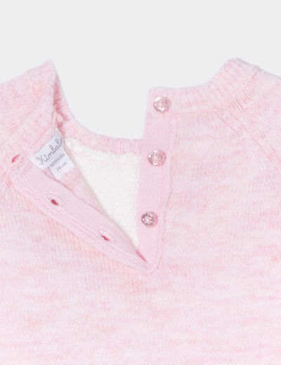 Robe pull longueur genou Kimbaloo rose bébé fille
