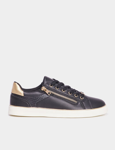 Tennis basses &agrave; lacets Mosquitos noir femme