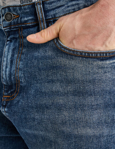 Bermuda en jean droit coton denim stone homme