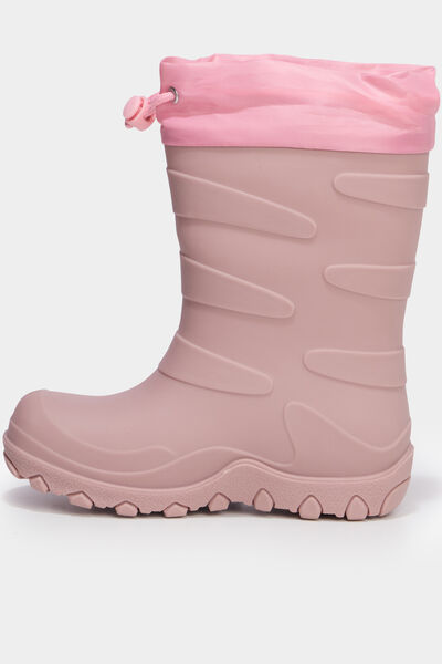 Bottes de pluie doubl&eacute;es rose fille