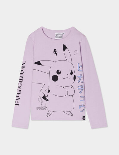 T-shirt manches longues coton Pokémon parme fille