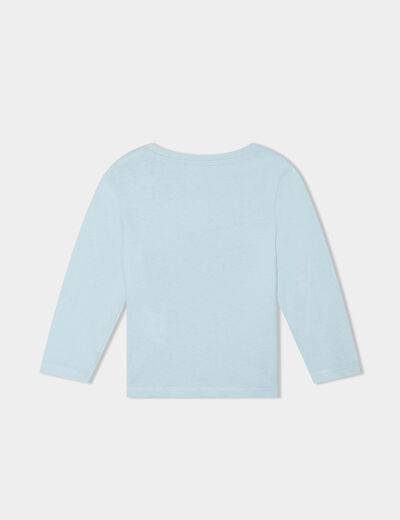 T-shirt manches longues coton bleu ciel bébé garçon