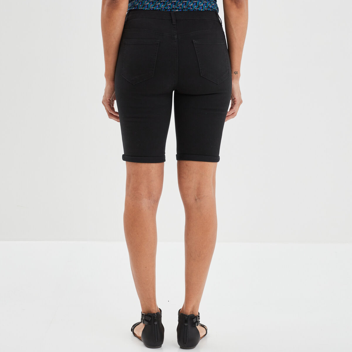 Bermuda slim 5 poches noir femme