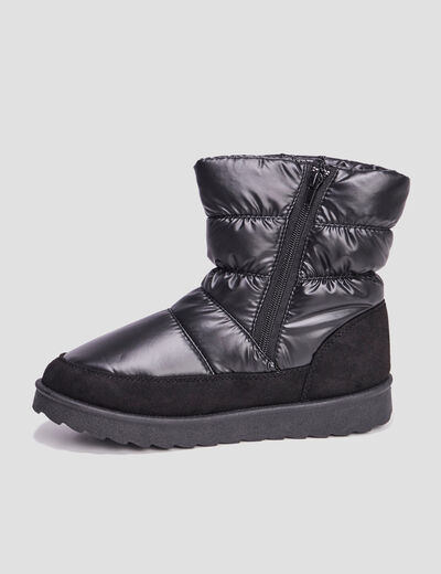 Bottines matelass&eacute;es doubl&eacute;es noir femme