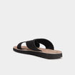 Sandales en cuir noir homme