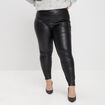 Pantalon skinny simili cuir noir femme grande taille