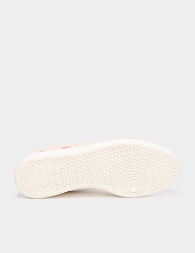 Tennis basses &agrave; lacets orange corail femme