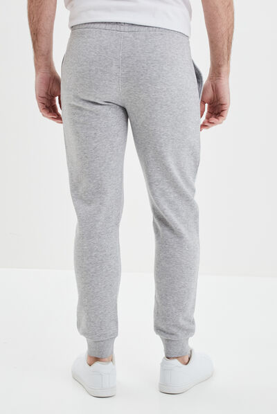 Jogging droit molleton gris homme