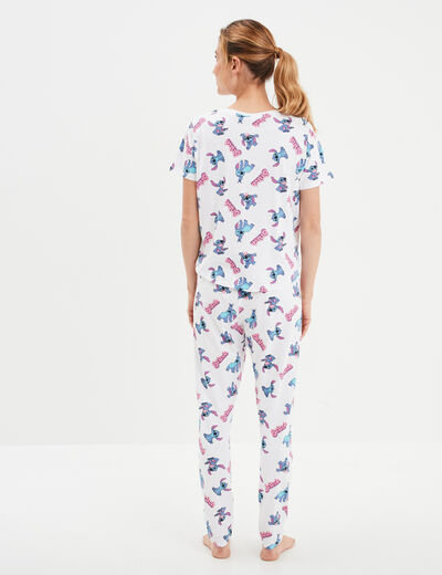 Ensemble pyjama legging coton Stitch blanc femme