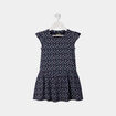 Robe courte évasée à volants bleu marine fille
