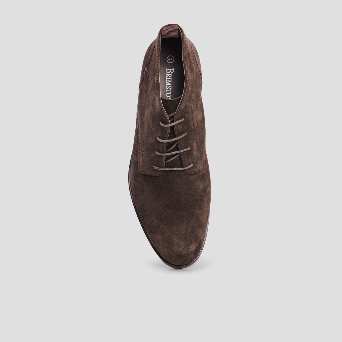 Bottines &agrave; lacets en cuir marron homme