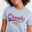 T-shirt oversize col rond coton Creeks bleu ciel femme