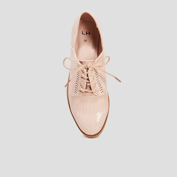derbies a lacets avec perforations rose femme Derbies à lacets avec perforations rose femme