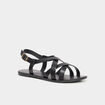 Sandales plates multibrides noir femme