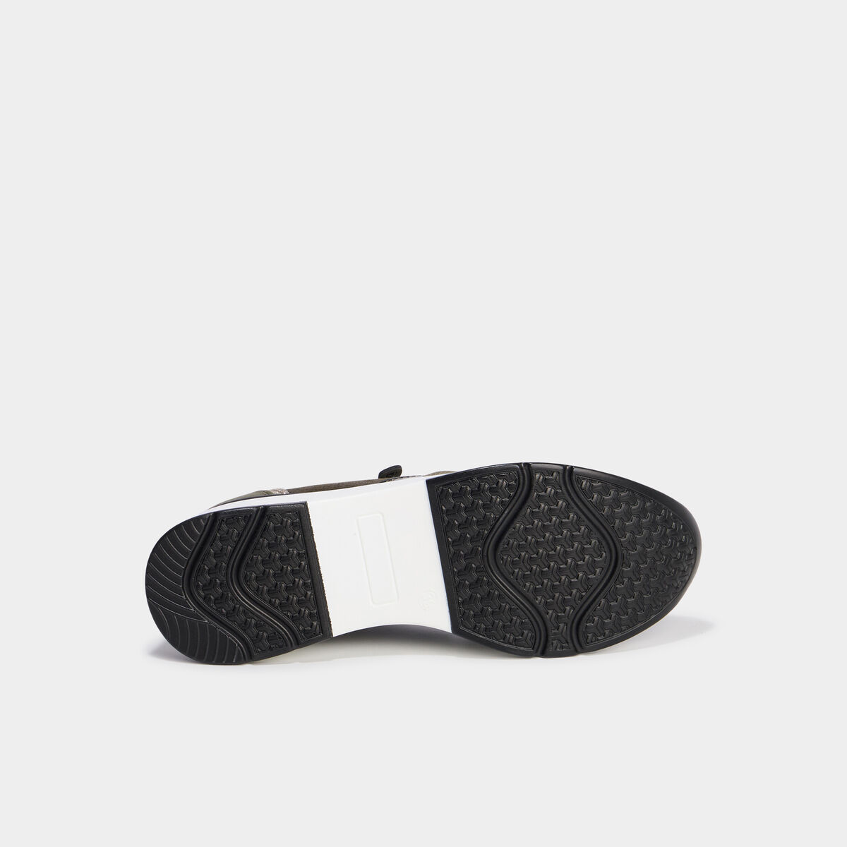 Baskets running compens&eacute;es zipp&eacute;es vert kaki femme