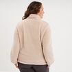 Veste de pyjama effet polaire zipp&eacute;e gris clair femme grande taille