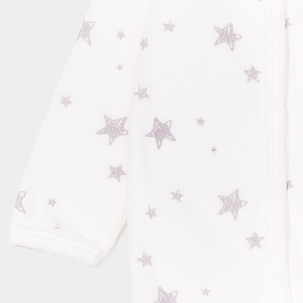dors bien velours manches longues ecru bebe Dors-bien velours manches longues ecru bébé