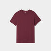 T-shirt droit en coton manches courtes prune homme