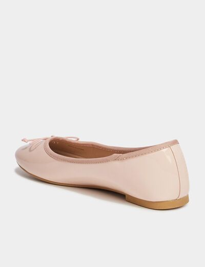 Ballerines vernies avec noeud rose femme