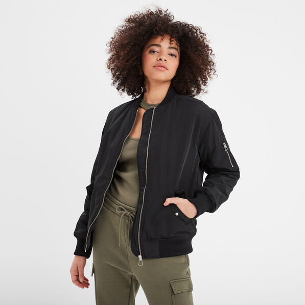 veste bomber zippee liberto noir femme Veste bomber zippée Liberto noir femme