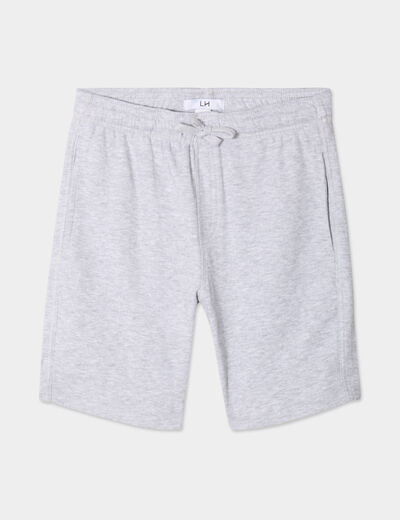 Short jogging droit taille élastiquée gris garçon