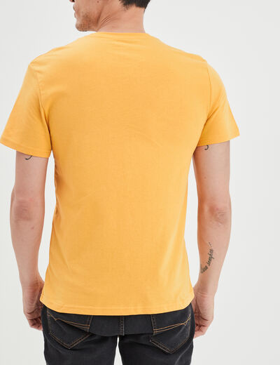 T-shirt en coton manches courtes jaune moutarde homme