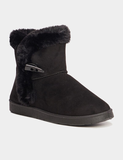 Bottines fourrées noir femme