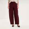 Pantalon ballon taille haute violet fonc&eacute; femme