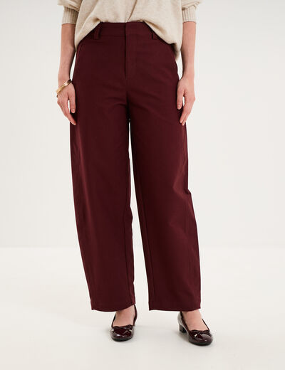 Pantalon ballon taille haute violet fonc&eacute; femme