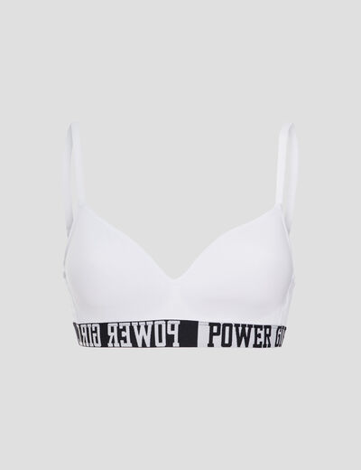 Soutien-gorge triangle microfibre blanc femme