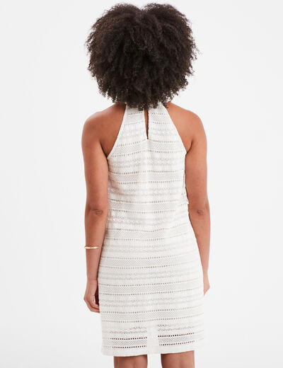 Robe dentelle encolure américaine Creeks blanc femme