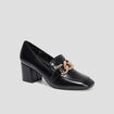 Loafers à talons détails chaînes Liberto noir femme