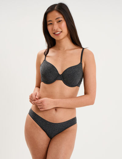 Soutien-gorge corbeille microfibre gris femme