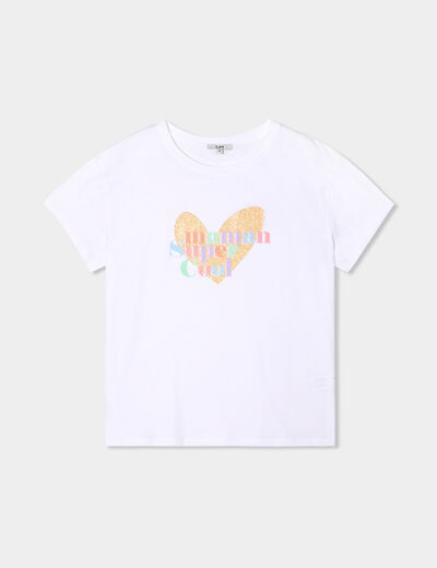 T-shirt Fête des mères oversize coton blanc femme