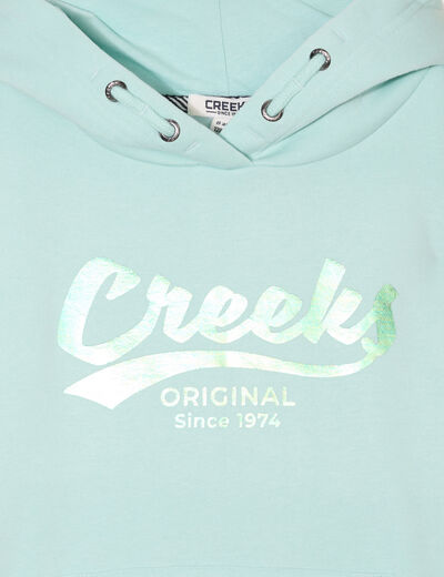 Sweat à capuche hoodie à logo Creeks vert pastel fille