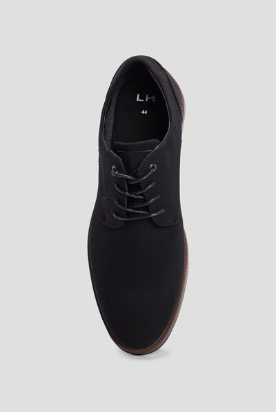 Derbies plates à lacets noir homme