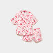 Ensemble pyjama short soyeux 2 pi&egrave;ces rose femme