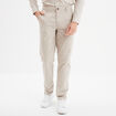 Pantalon chino droit stretch retroussé sable homme