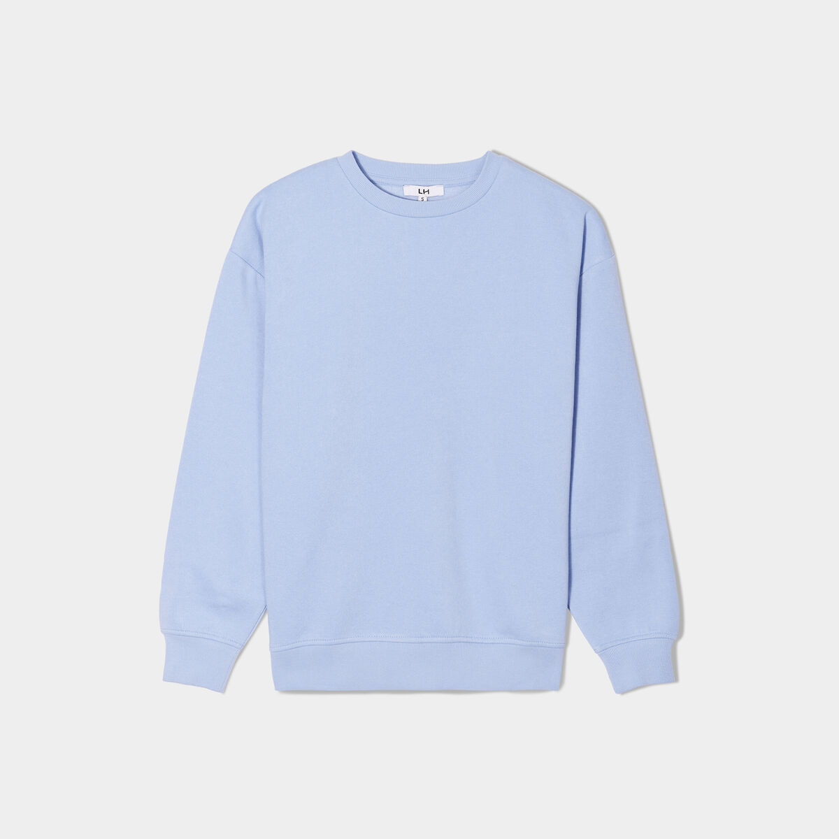 Sweat molleton avec col rond bleu clair femme