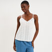 D&eacute;bardeur broderie anglaise blanc femme